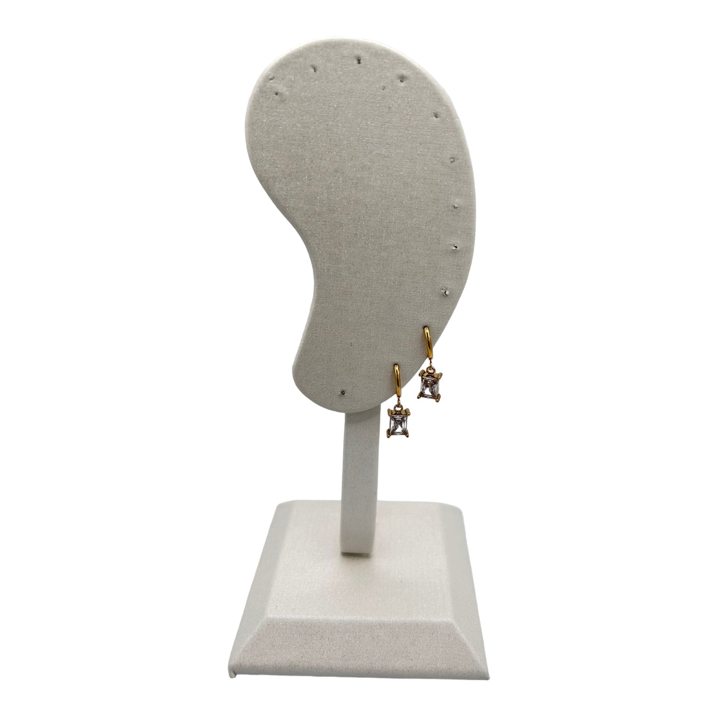 Basalt - Crystal Charm Gold Huggies