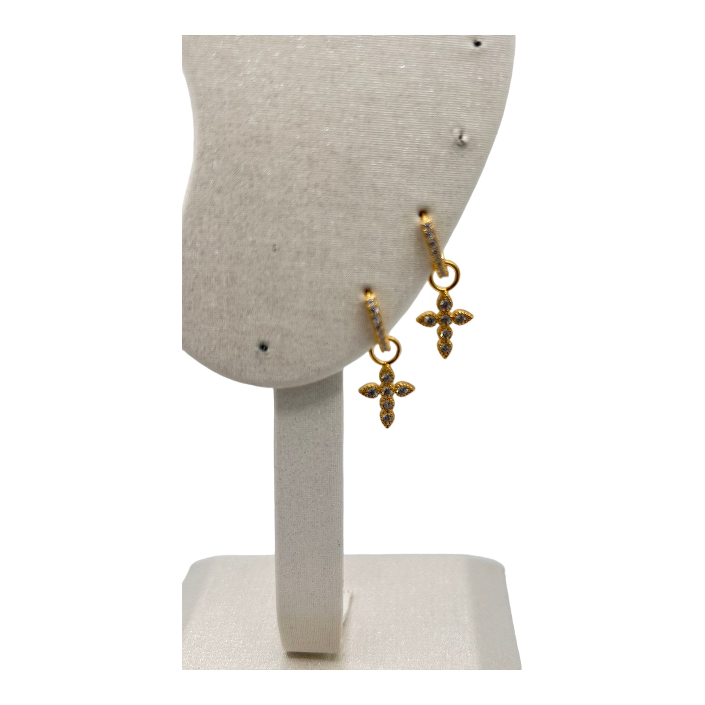 Believe - Dainty Huggie Earring Cross Charm