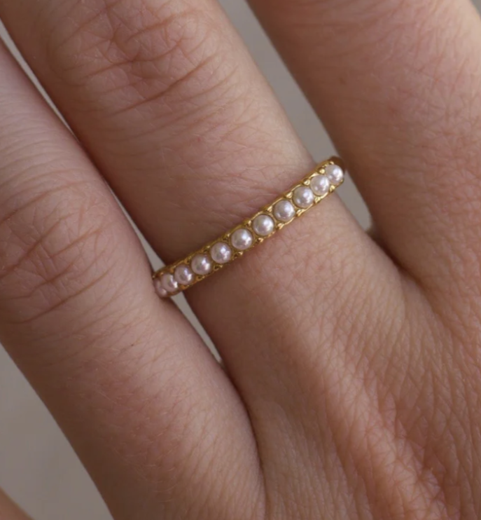 Diana - Vintage Pearl Ring in Gold