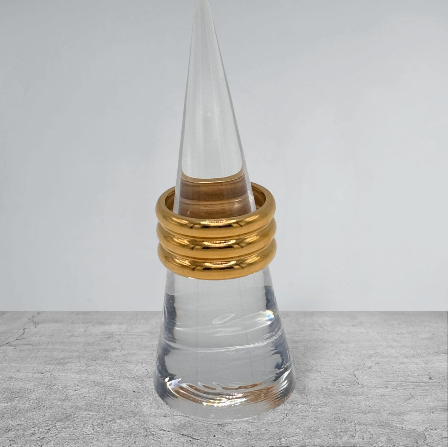 Everest - Triple Tube Gold Band Ring