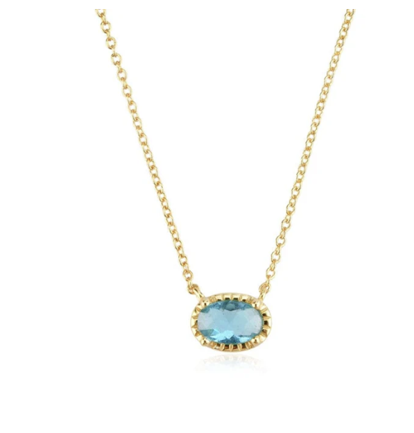 Tranquility - Ocean Blue Dainty Pendant Necklace