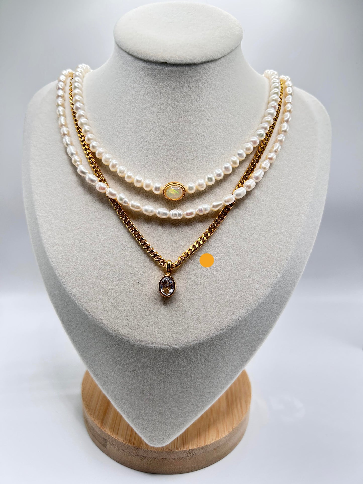 Elliptical - Oval Crystal Pendant Necklace