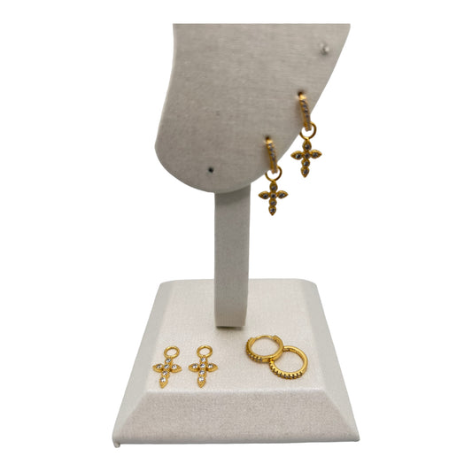 Believe - Dainty Huggie Earring Cross Charm