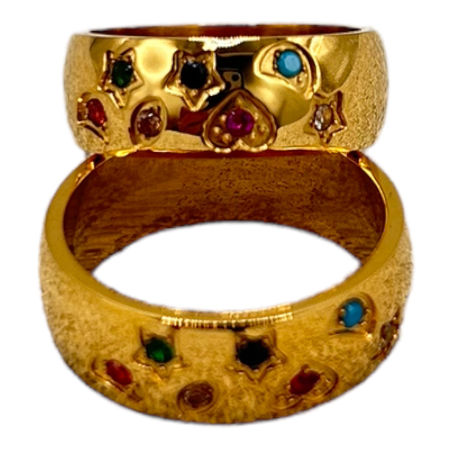 Antares - Multicolor Night Sky Gold Band Ring