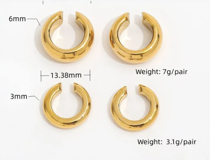 Ecliptic - Gold Chunky Ear Cuffs