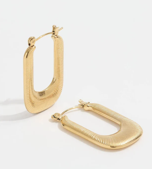 Graceful - U Form Open Threader Hoop Earrings