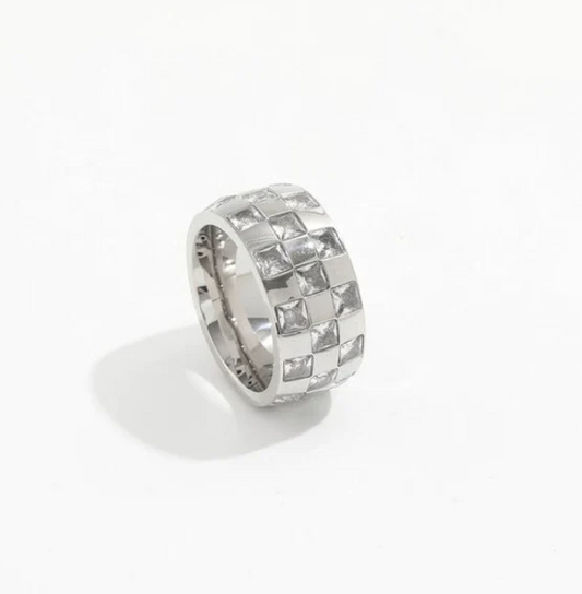 Harmonious - Crystal Checkered Ring