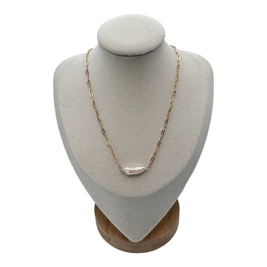 Muriel - Baroque Pearl and Chain Necklace