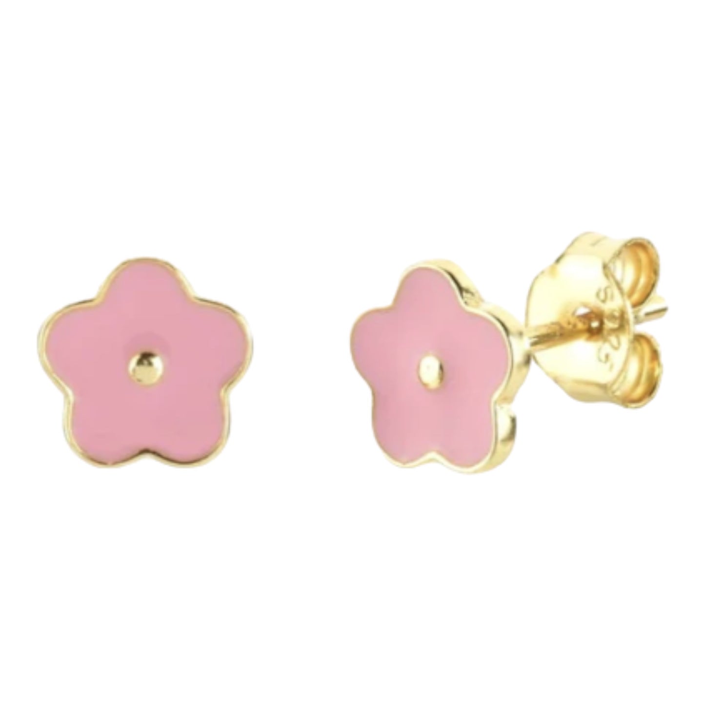 Daisy - Green & Pink Flower Earrings