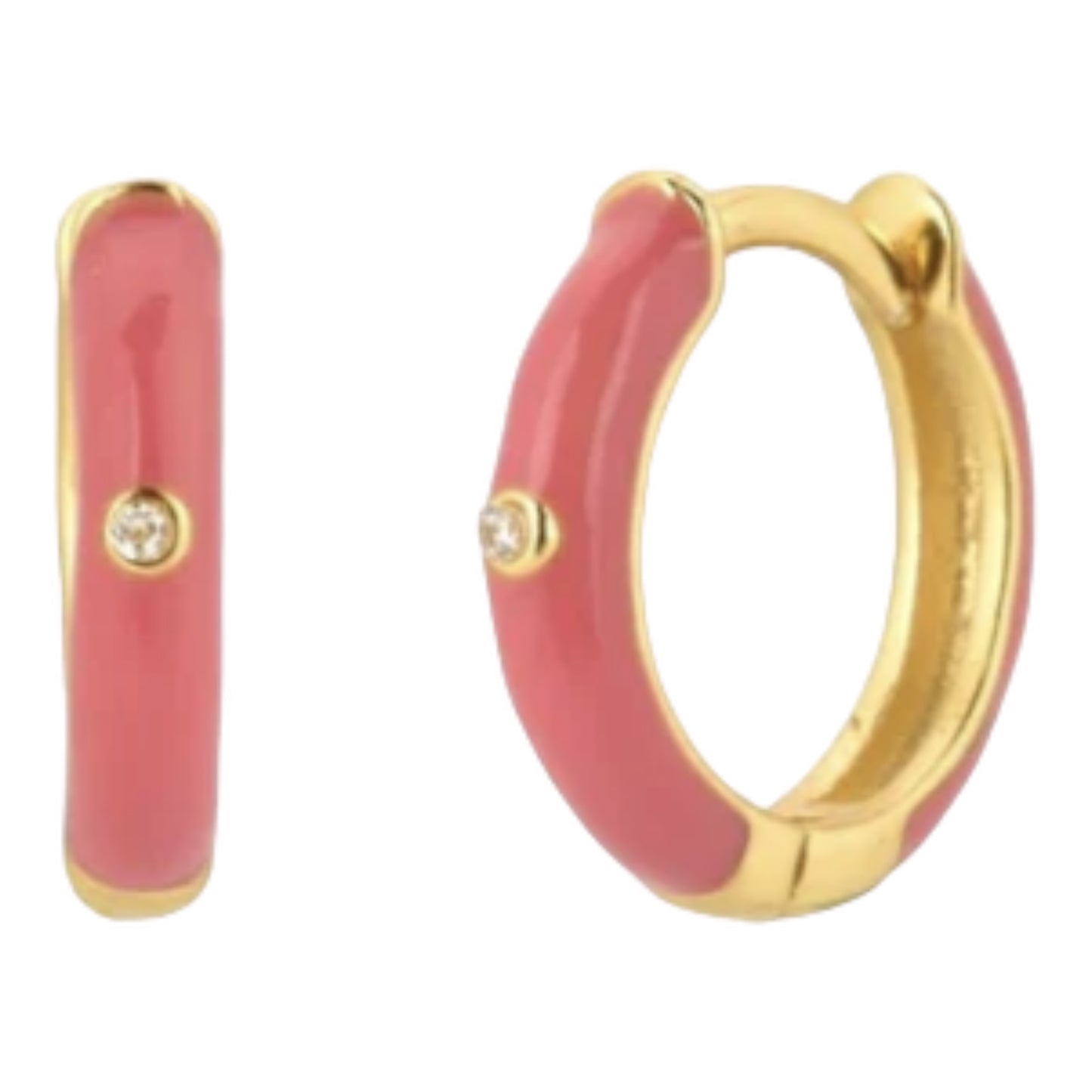 Summer Love - Enamel Glaze Huggies Hoops