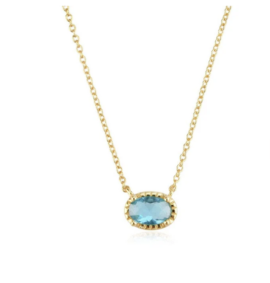 Tranquility - Ocean Blue Dainty Pendant Necklace